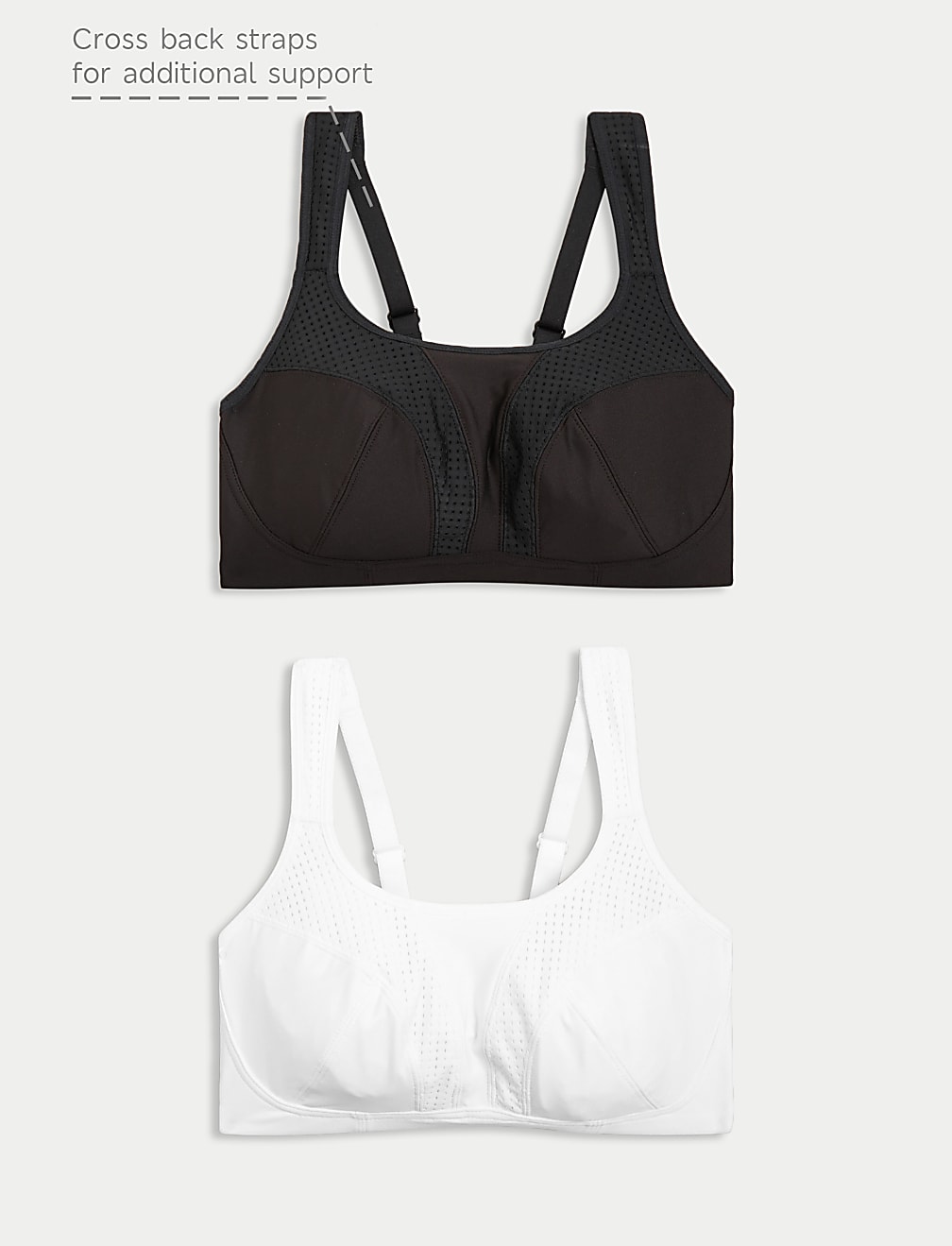2pk Ultimate Support Non-Wired Sports Bras A-H