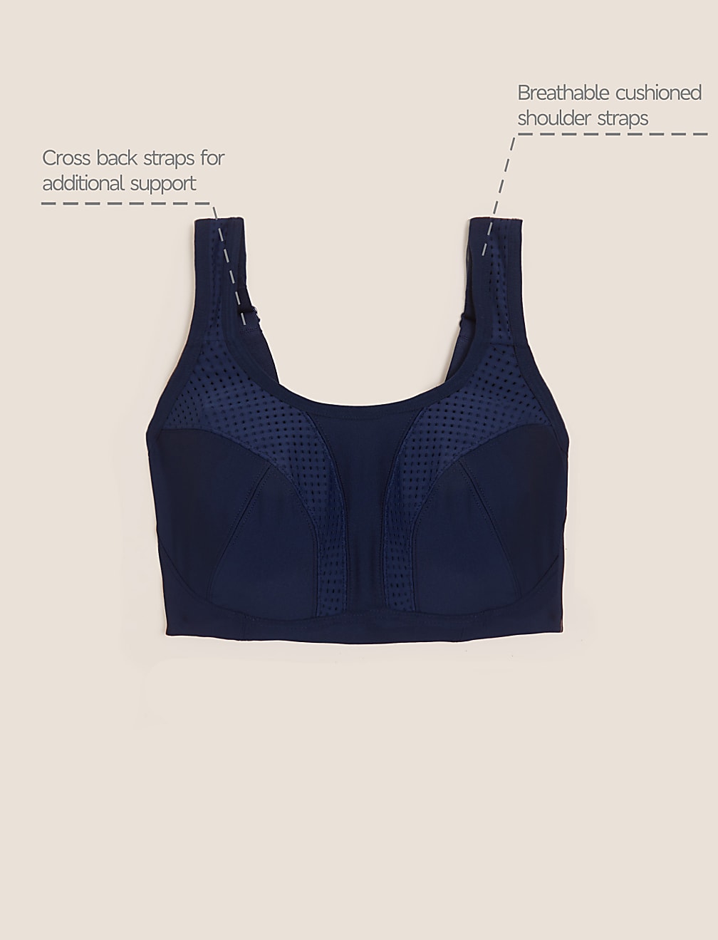 2pk Ultimate Support Non Wired Sports Bras A-E