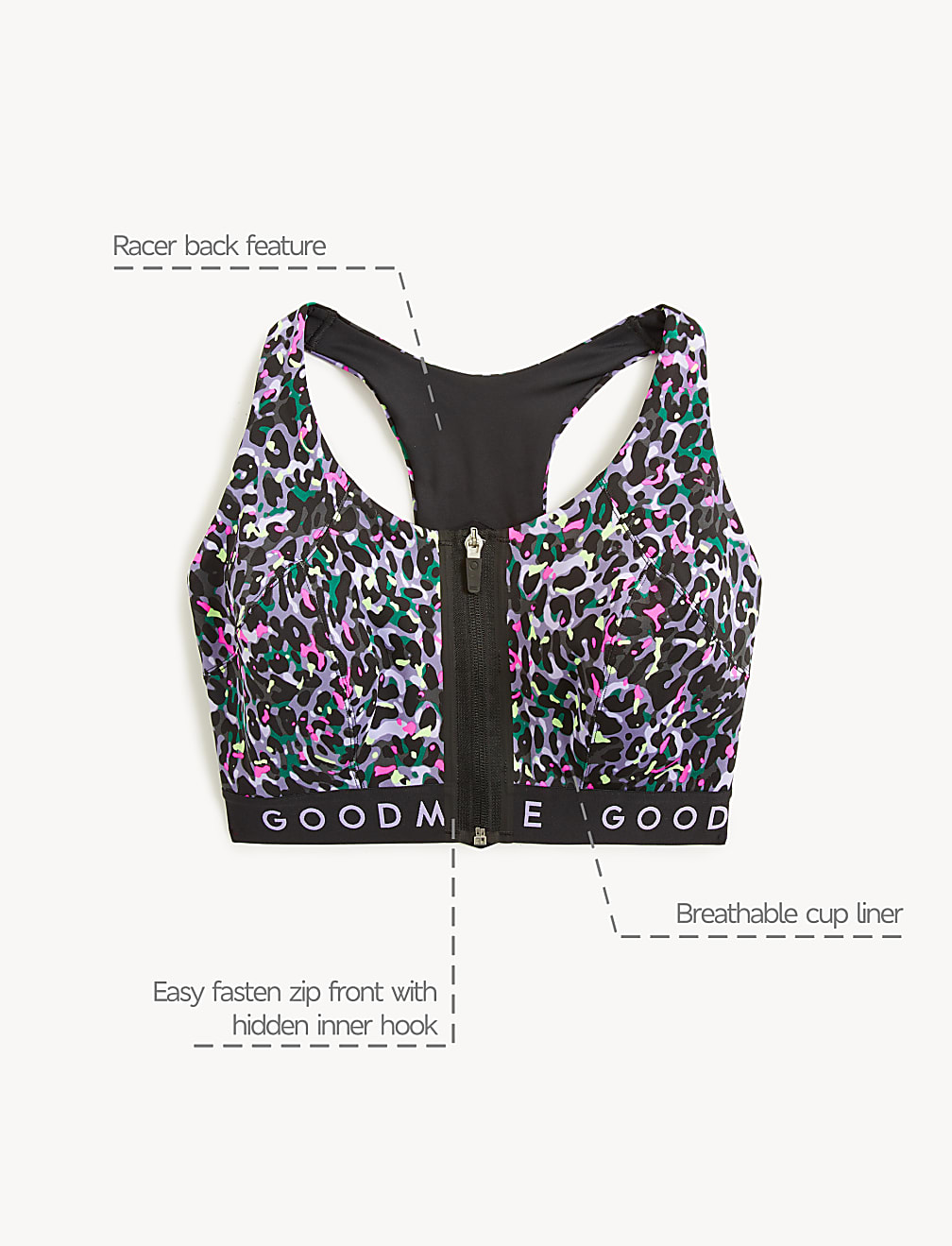 Ultimate Support Non Wired Sports Bra F-H