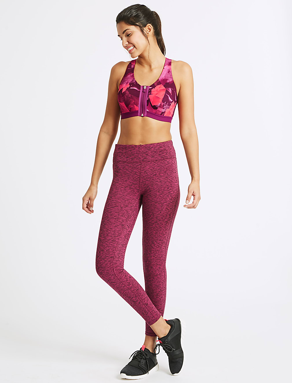 Extra High Impact Zip Front Sports Bra A-H