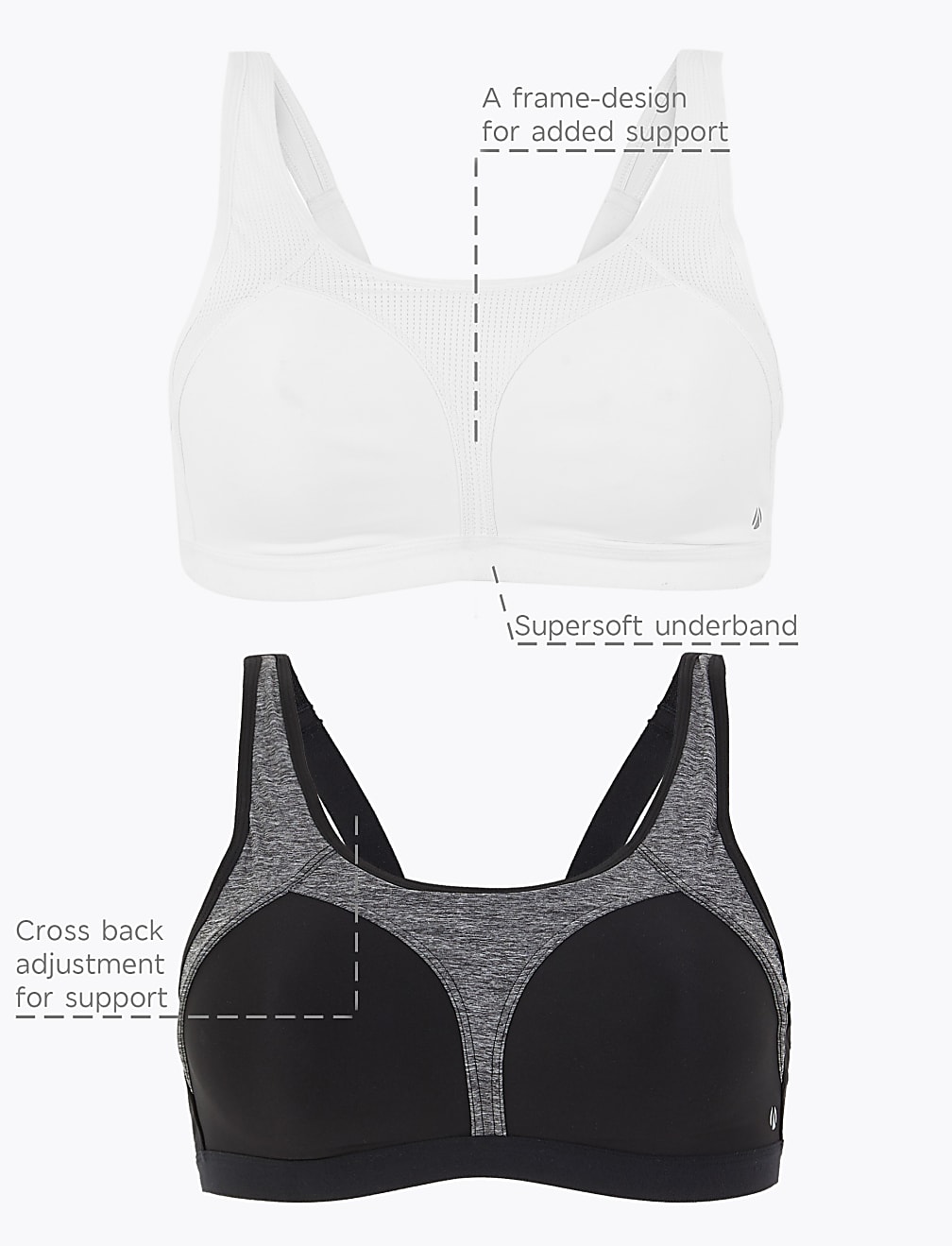 2pk Extra High Impact Sports Bras