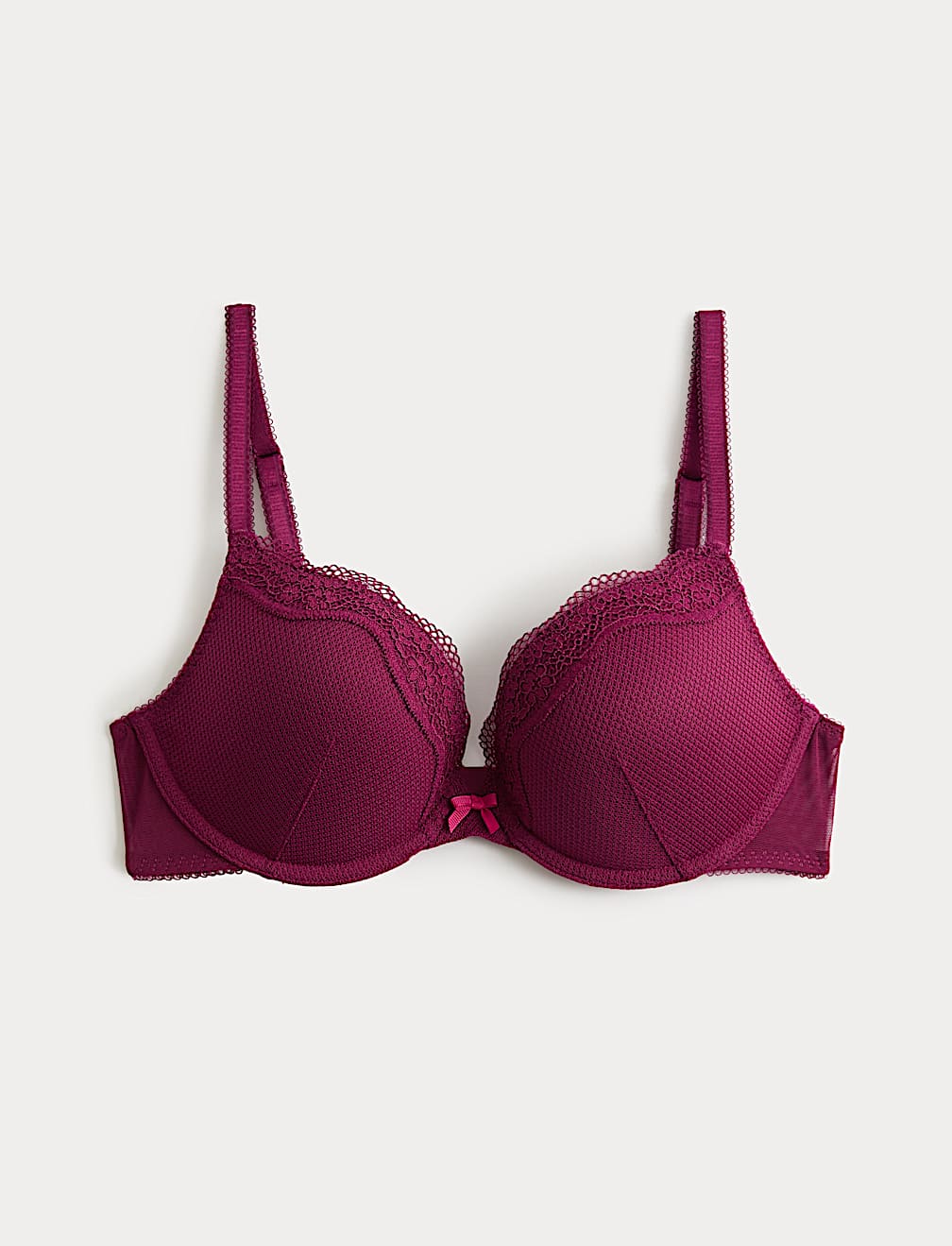 Jasmine Lace Wired Push Up Plunge Bra (A-E)