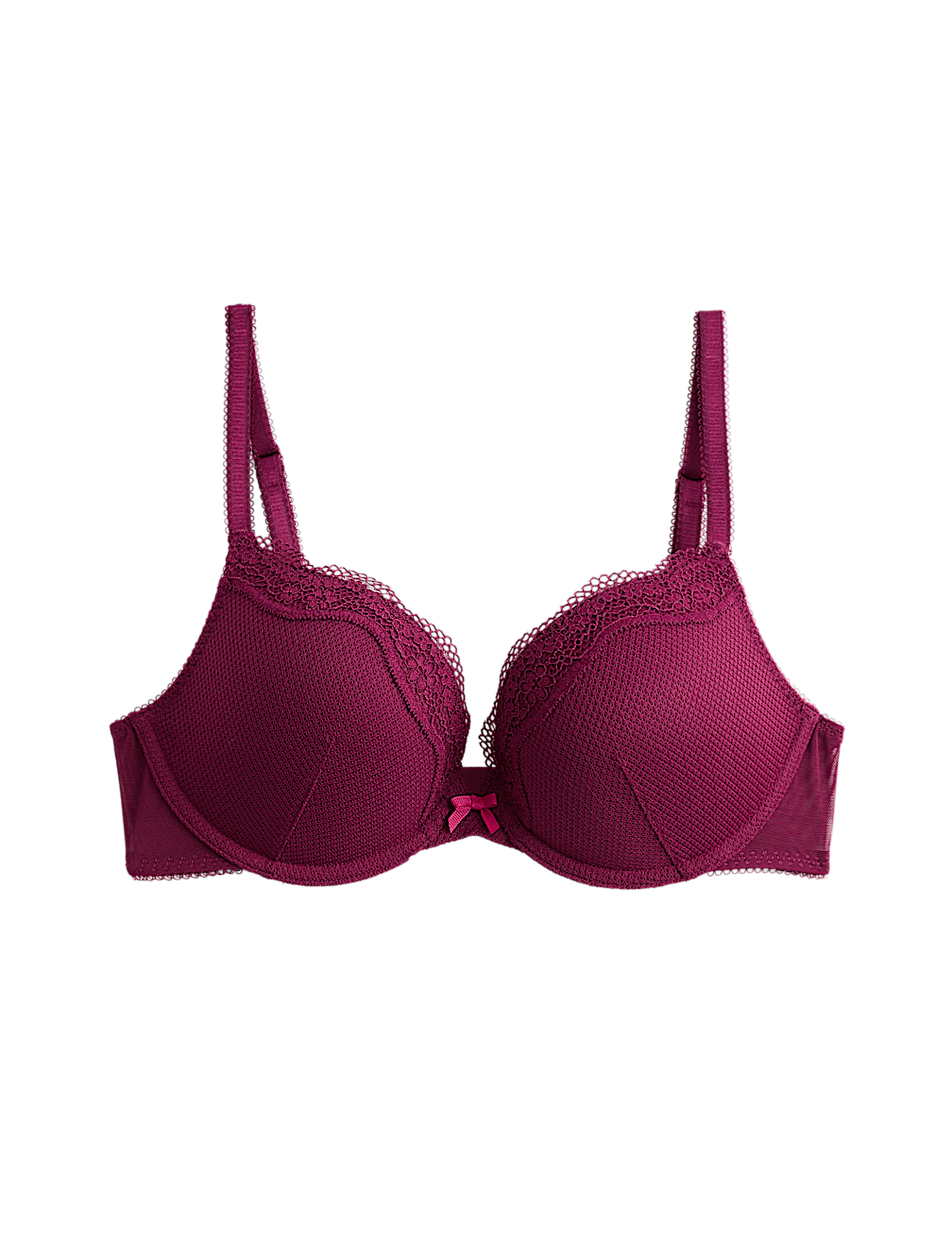 Jasmine Lace Wired Push Up Plunge Bra (A-E)