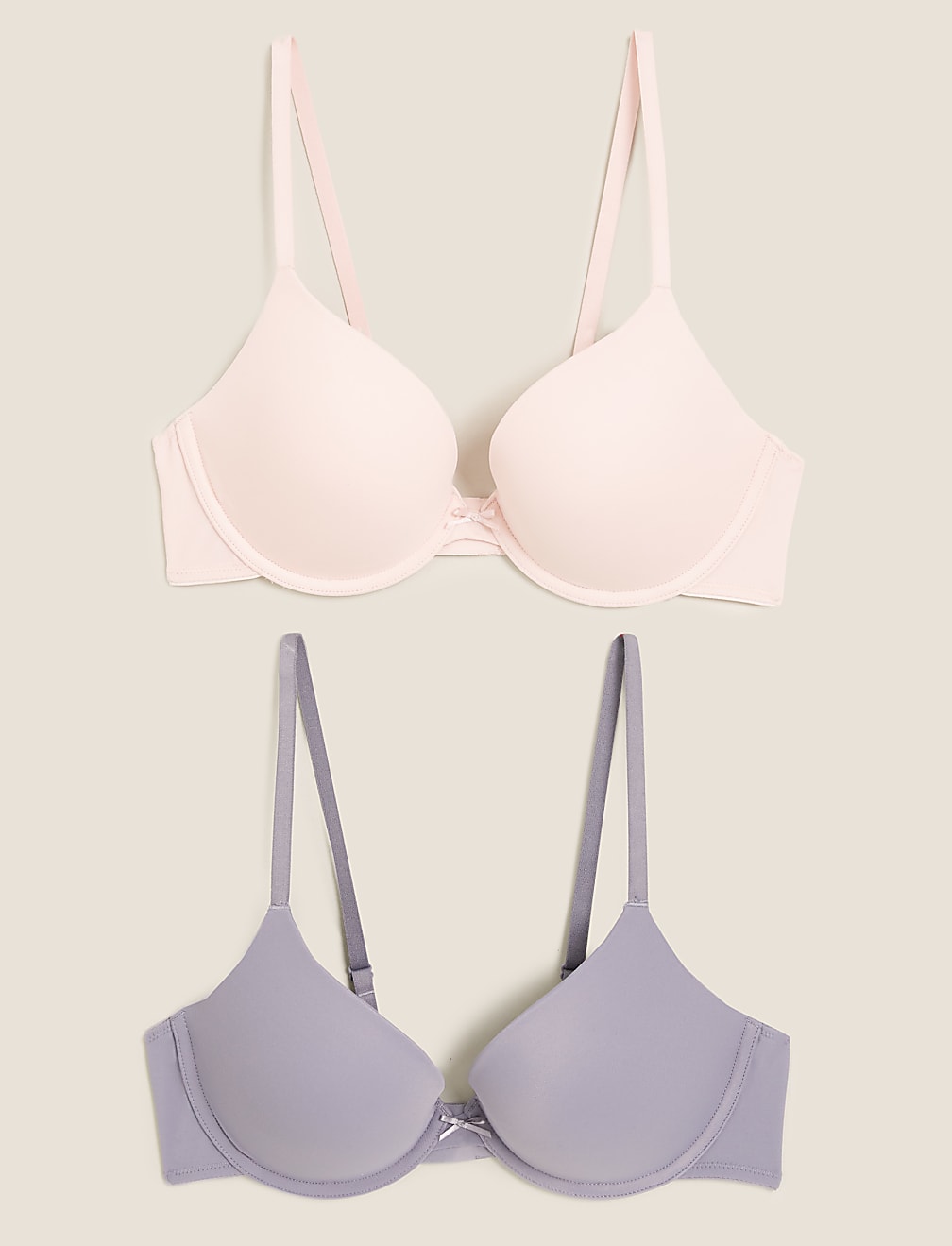 2pk Padded Push-up Plunge T-Shirt Bras
