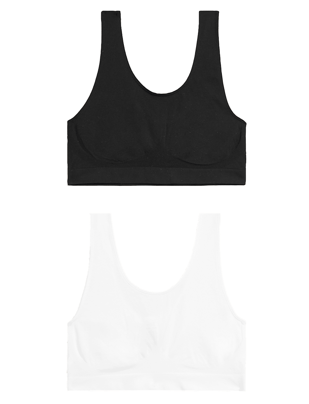 2pk Non-Wired Full Cup Seamless Crop Tops