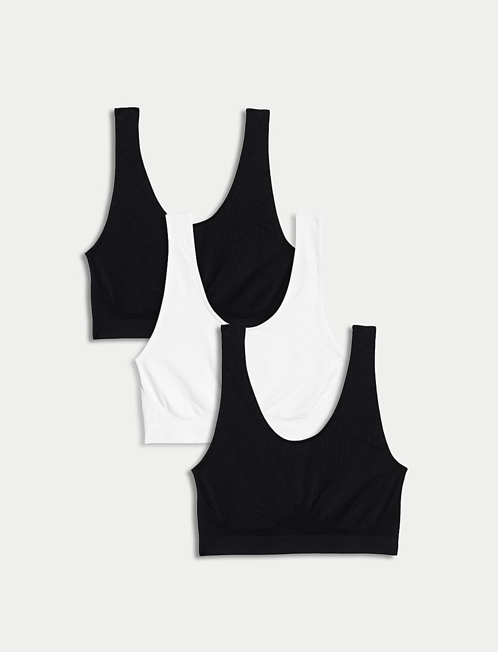 3pk Seamless Non Wired Crop Tops