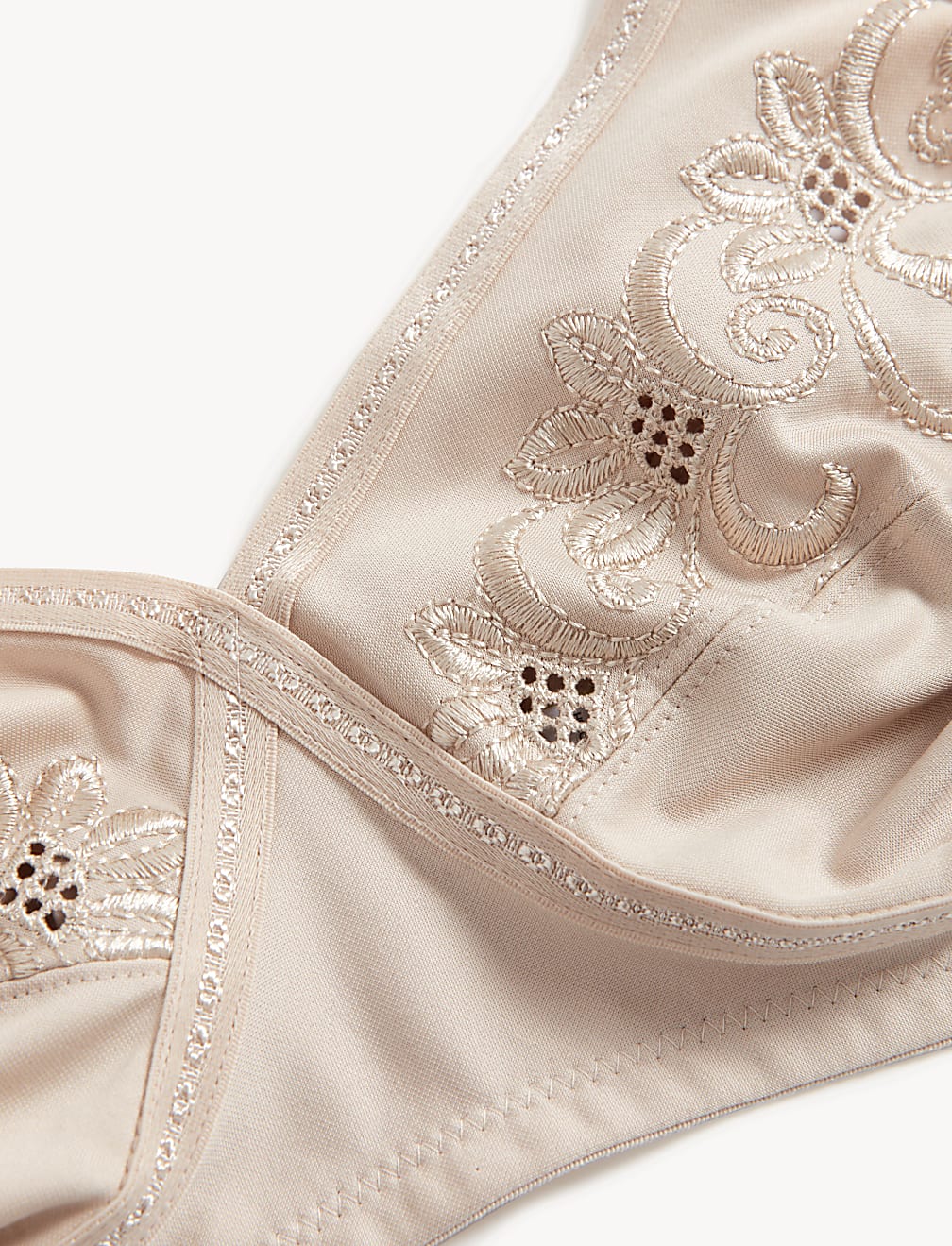 Cotton Mix Embroidered Bra