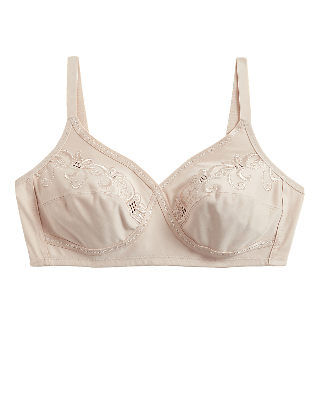 Cotton Mix Embroidered Bra