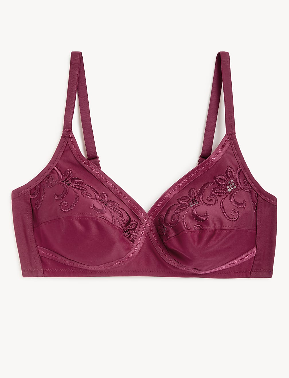 Cotton Mix Embroidered Bra