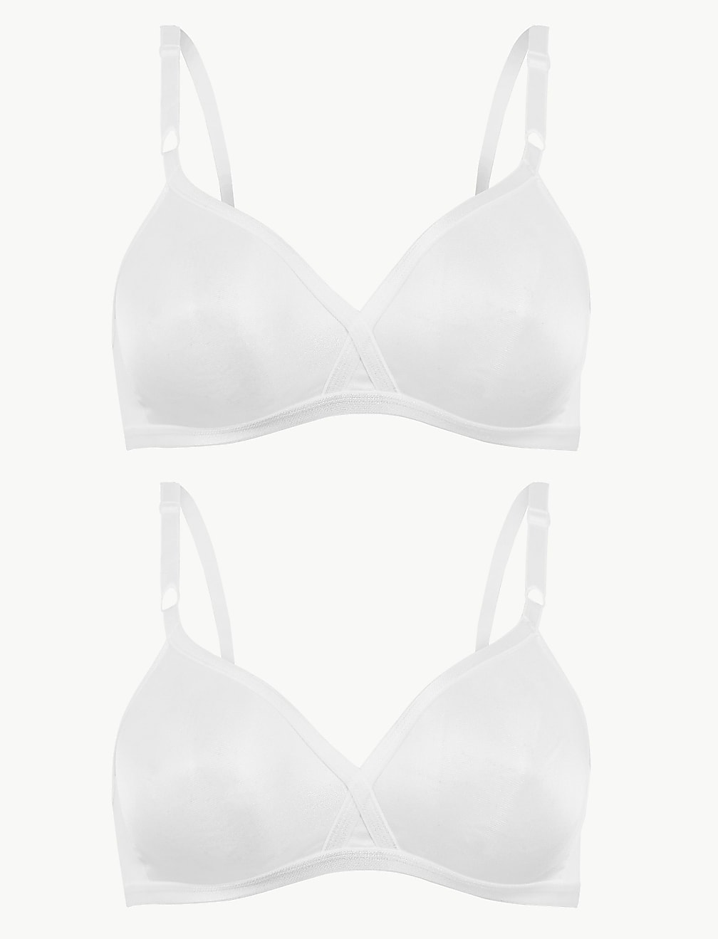 2pk Non-Wired Crossover Full Cup Bras AA-E