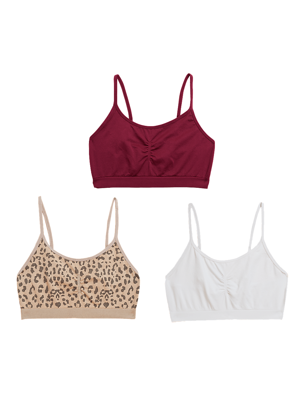 3pk Seamless Non Wired Crop Tops