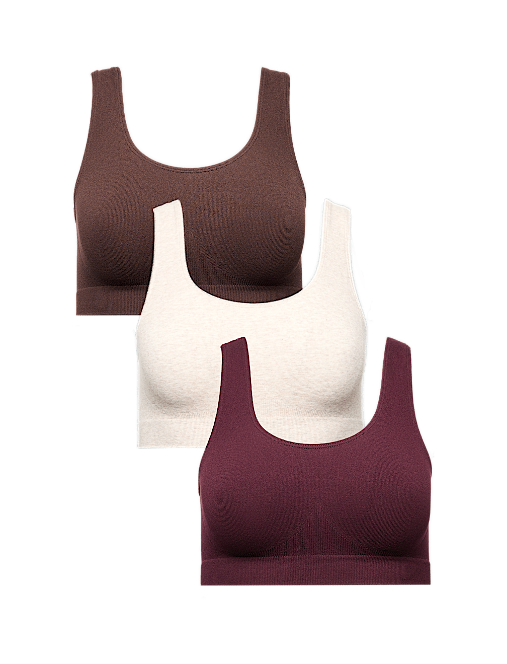 3pk Seamless Non Wired Crop Tops