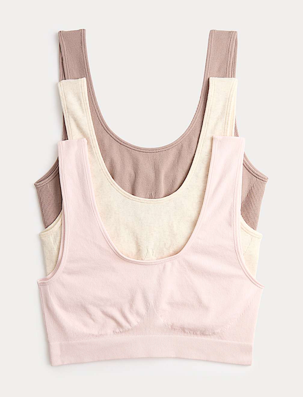 3pk Seamless Non Wired Crop Tops