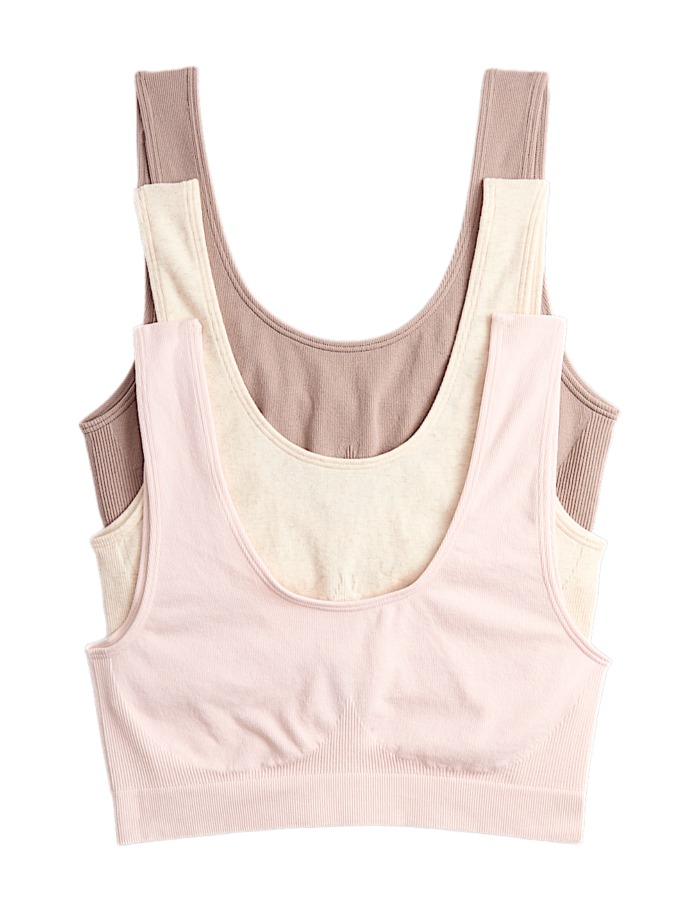 3pk Seamless Non Wired Crop Tops