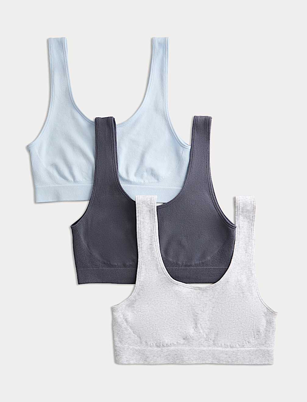 3pk Seamless Non Wired Crop Tops