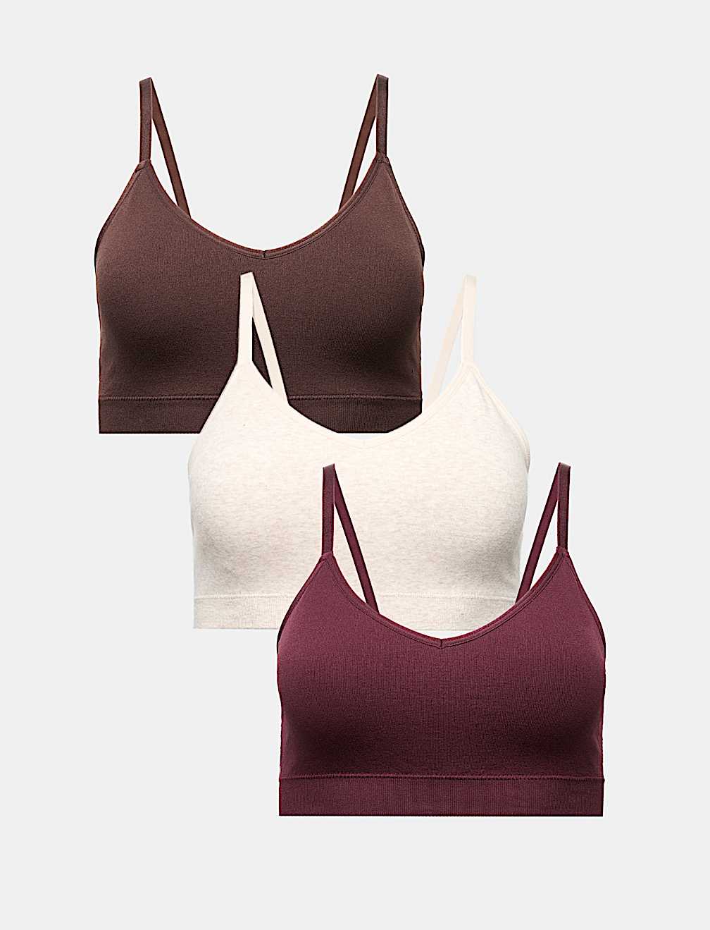 3pk Seamless Non Wired Bralettes
