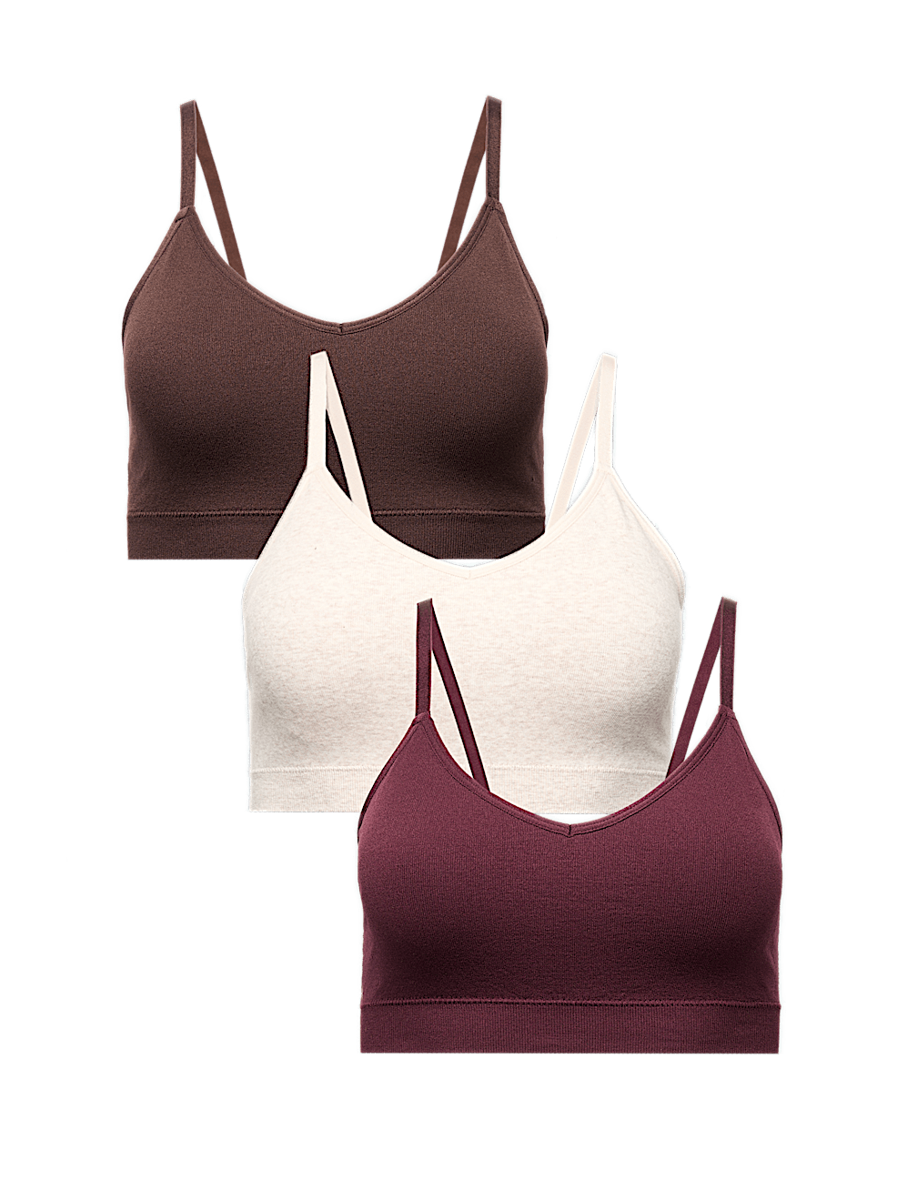 3pk Seamless Non Wired Bralettes