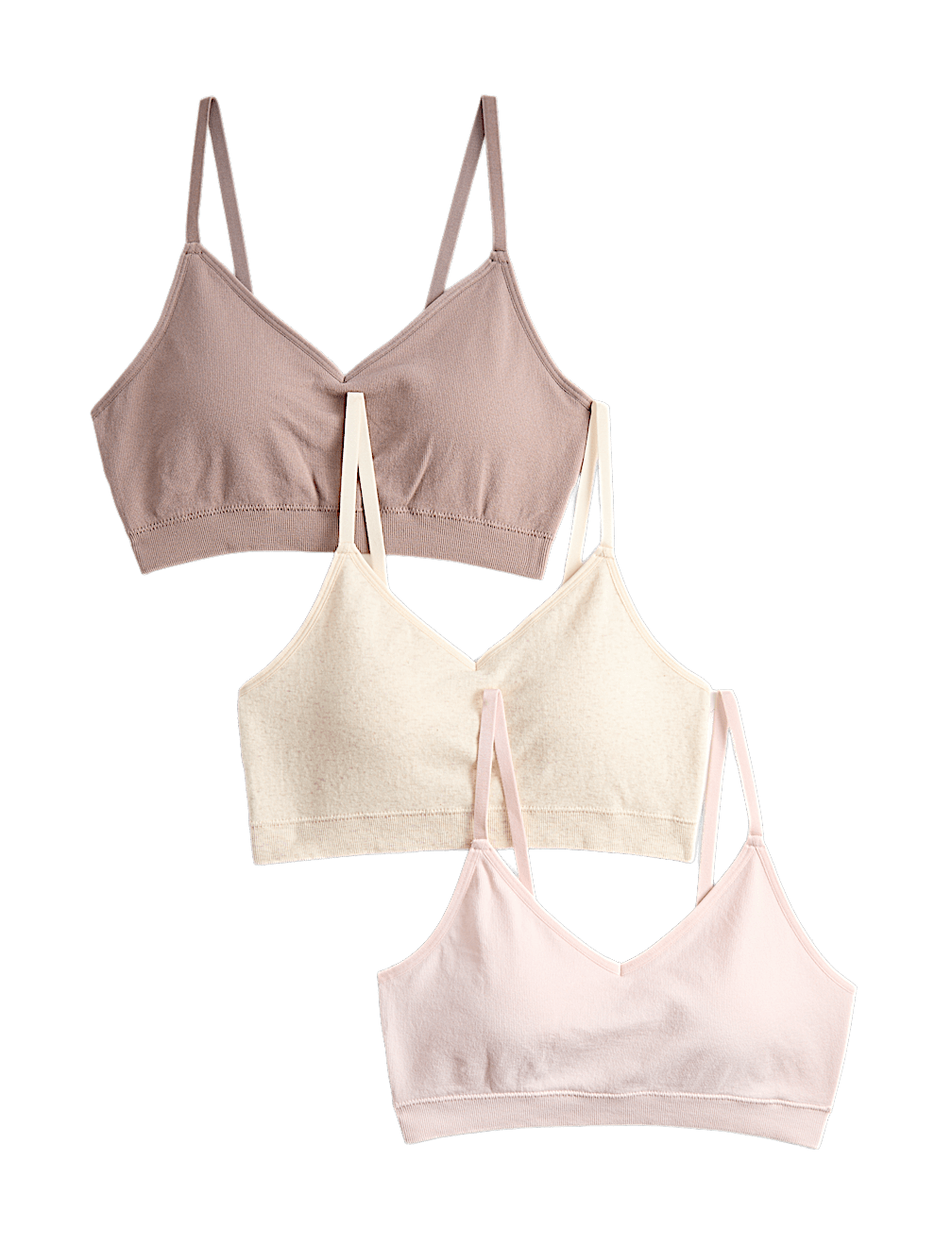 3pk Seamless Non Wired Bralettes