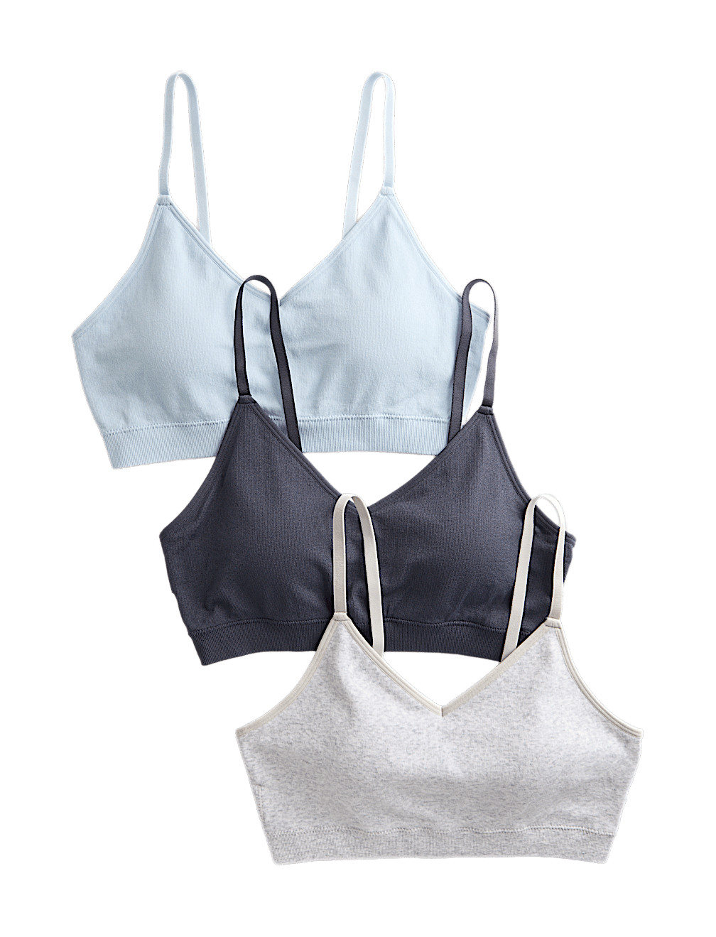 3pk Seamless Non Wired Bralettes