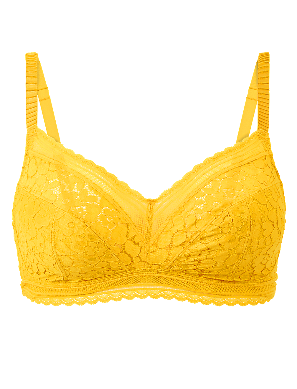 Cotton & Lace Non-Wired Full Cup Bralette