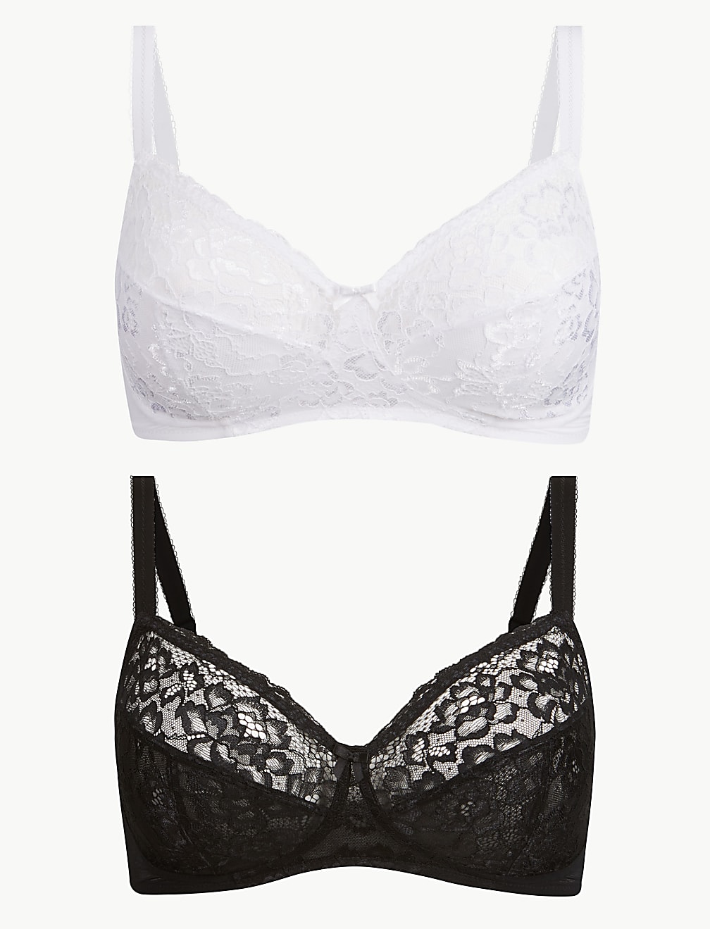 2 Pack Louisa Lace Non-Padded Full Cup Bras A-DD