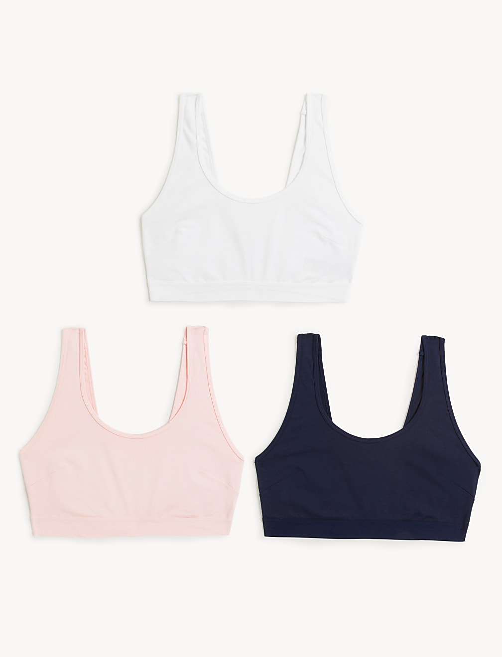 3pk Non Wired Crop Tops