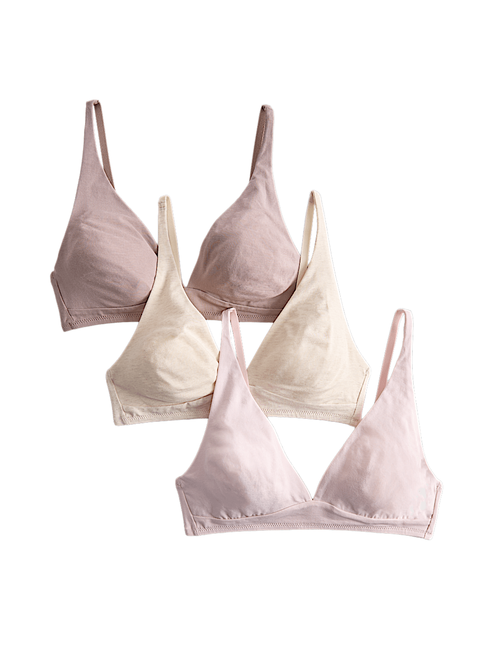 3 Pack Cotton Rich Non Wired Full Cup Bras (A-E)