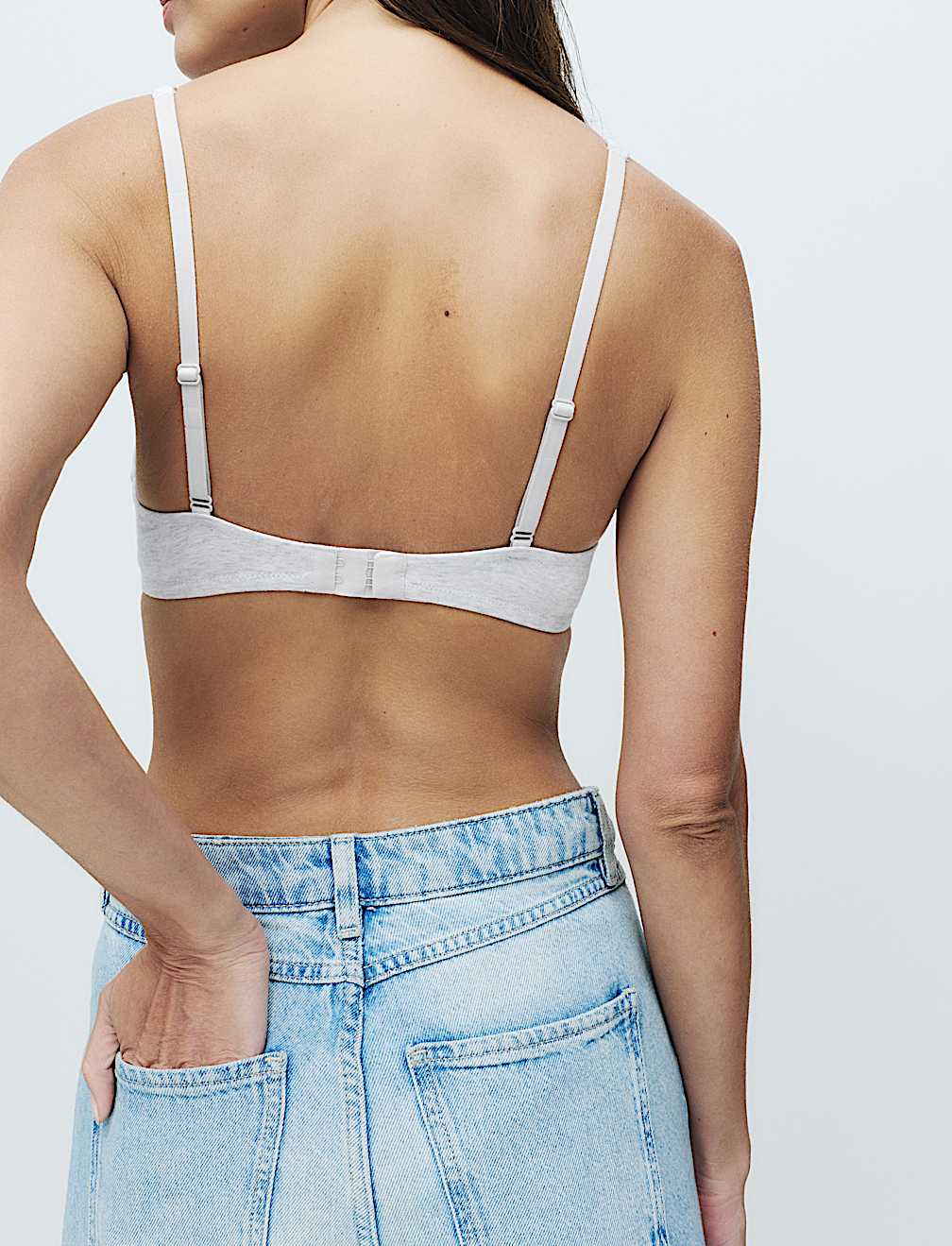 3 Pack Cotton Rich Non Wired Plunge Bras (A-E)