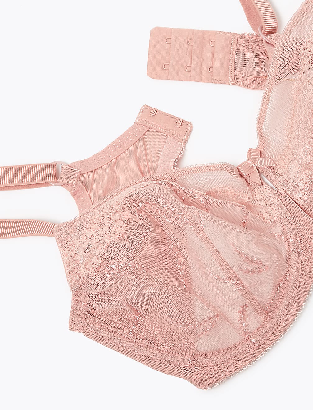 2pk Embroidered Mesh Balcony Bras B-E