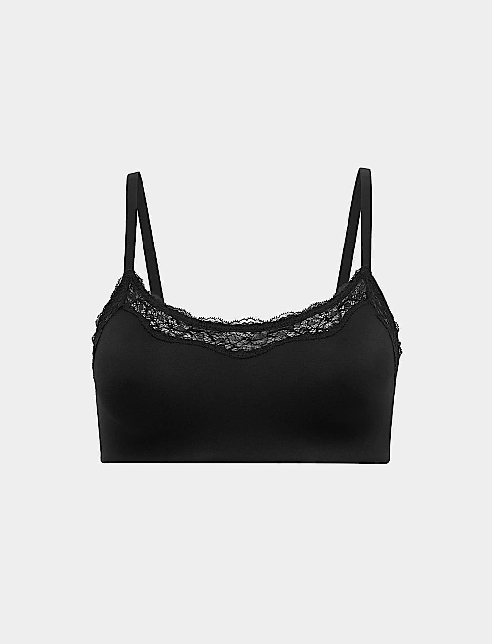 Body Soft Lace Trim Non Wired Crop Top