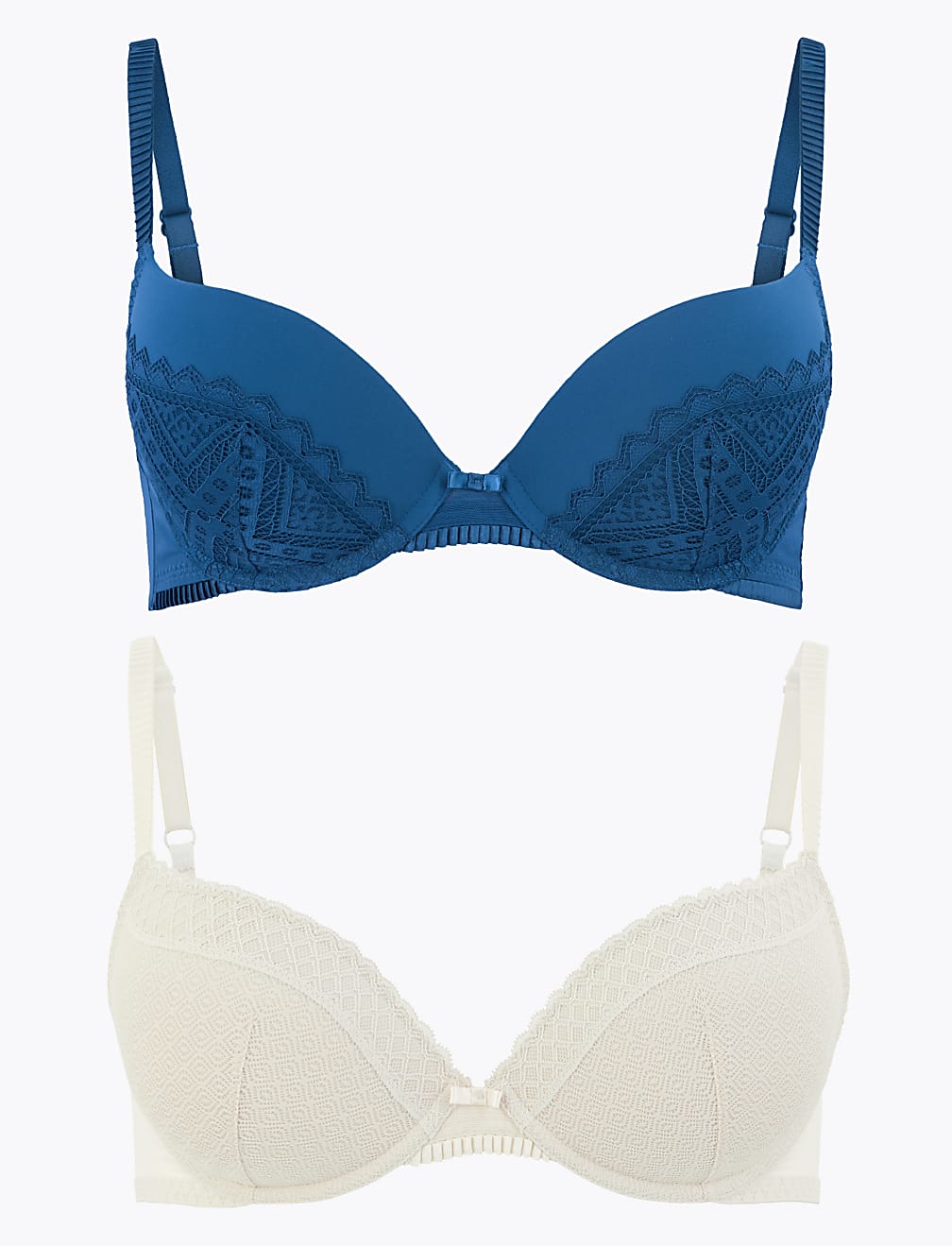 2 Pack Lace Push-Up Plunge Bras