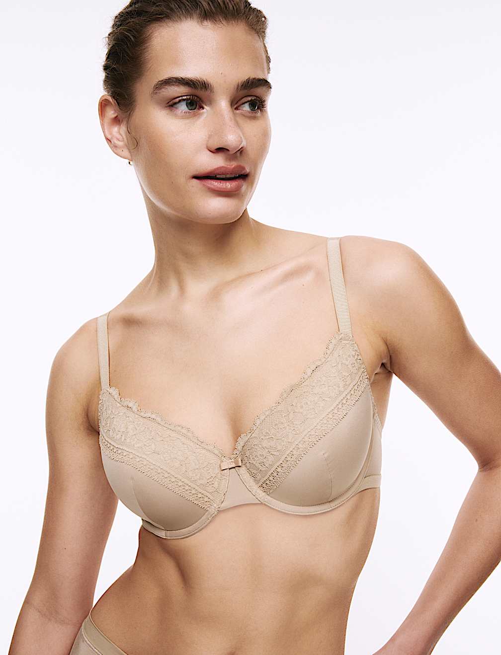 Lace Trim Padded Full Cup Bra
