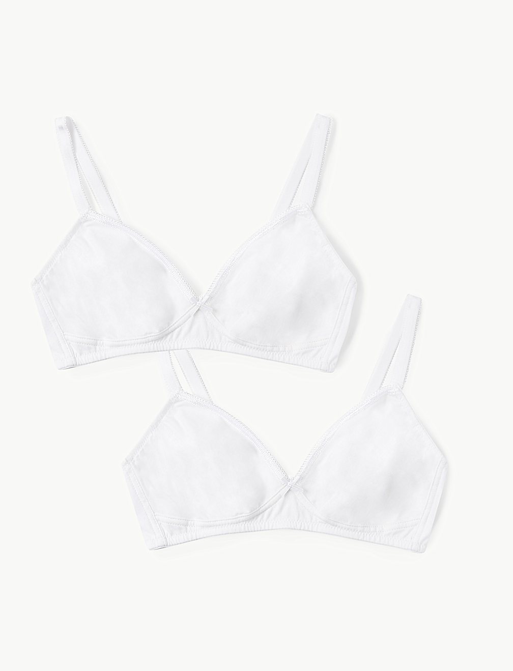2 Pack Cotton Rich Non-Padded Bralets AA-C