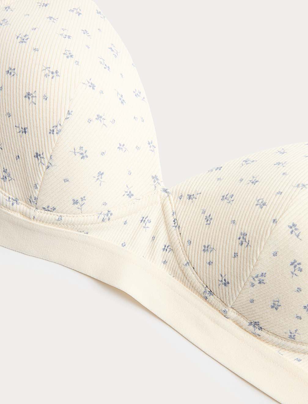 2pk Non Wired Cotton Rich Ribbed First Bras AA-D