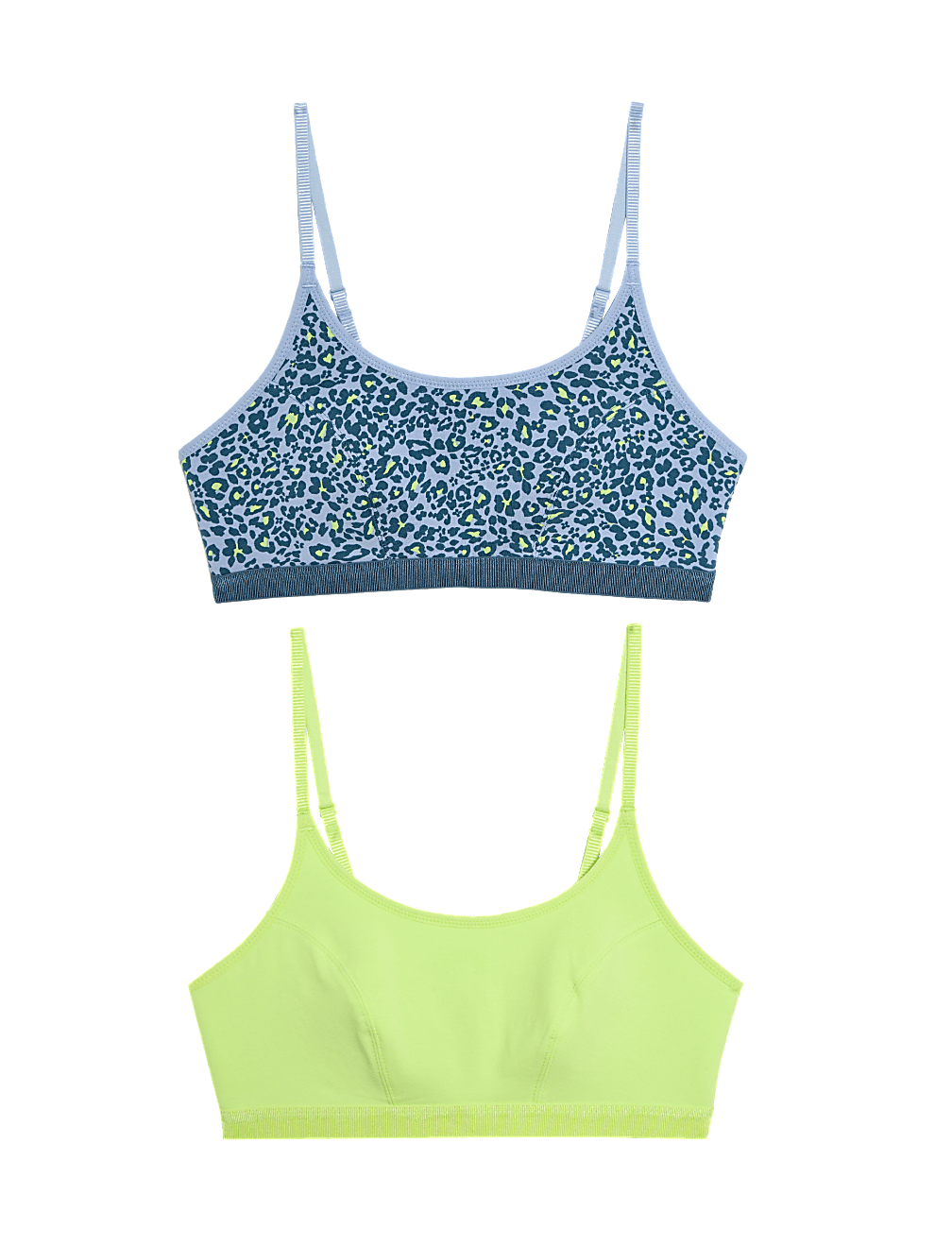 2pk Cotton Blend Crop Top First Bras