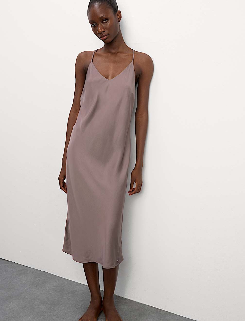 Satin Strappy Long Chemise