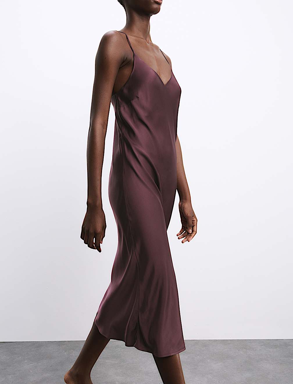 Satin Strappy Long Chemise
