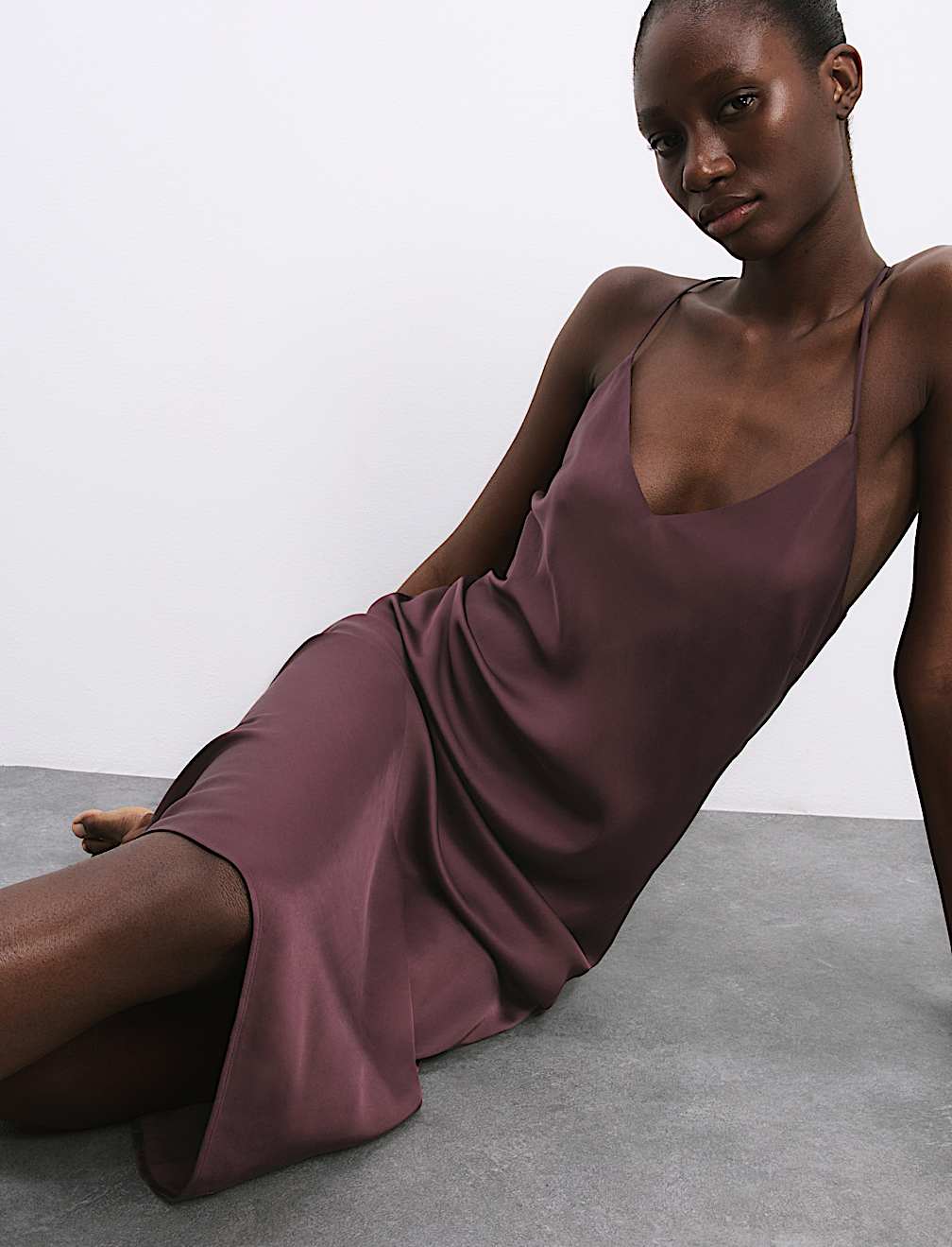 Satin Strappy Long Chemise