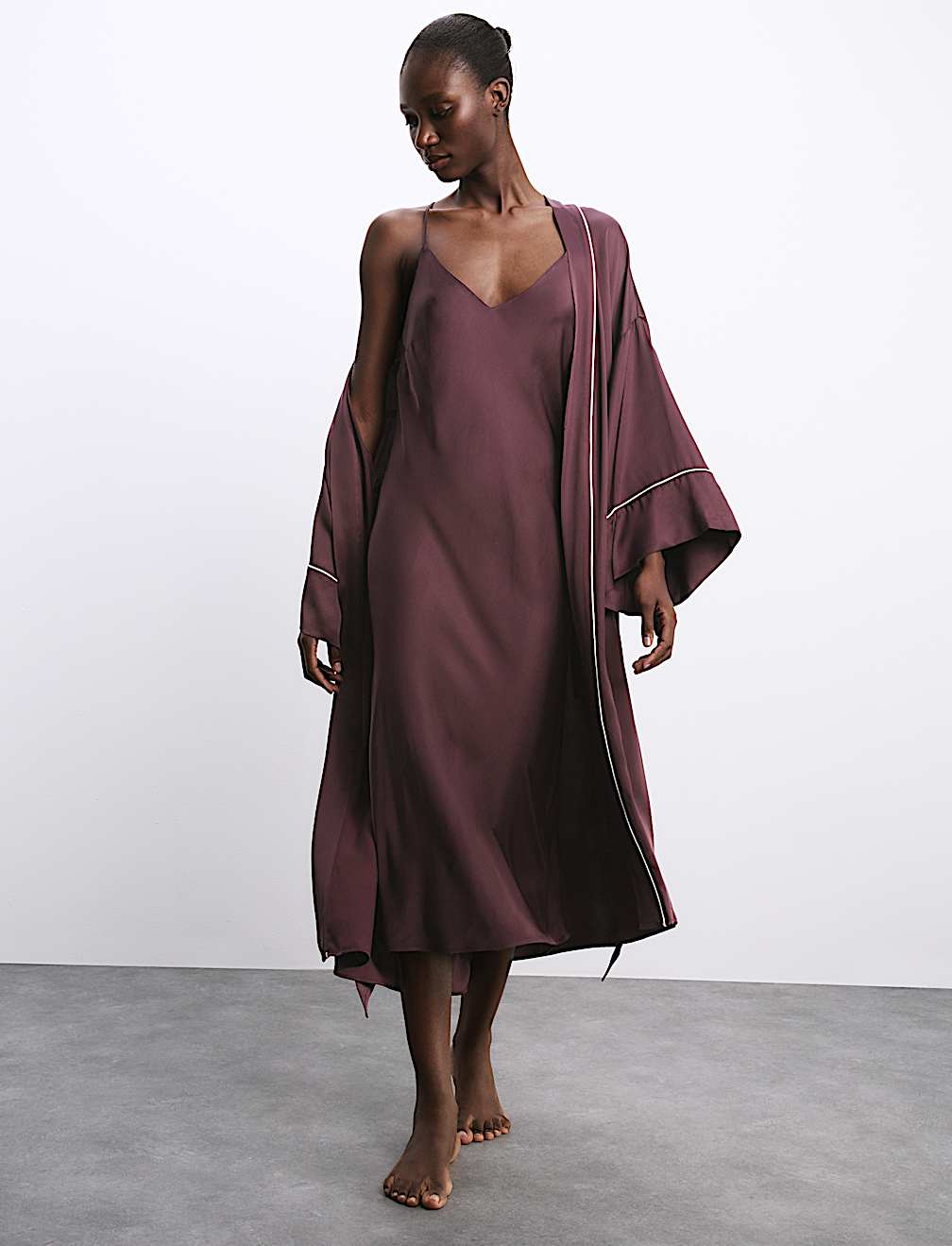 Satin Strappy Long Chemise