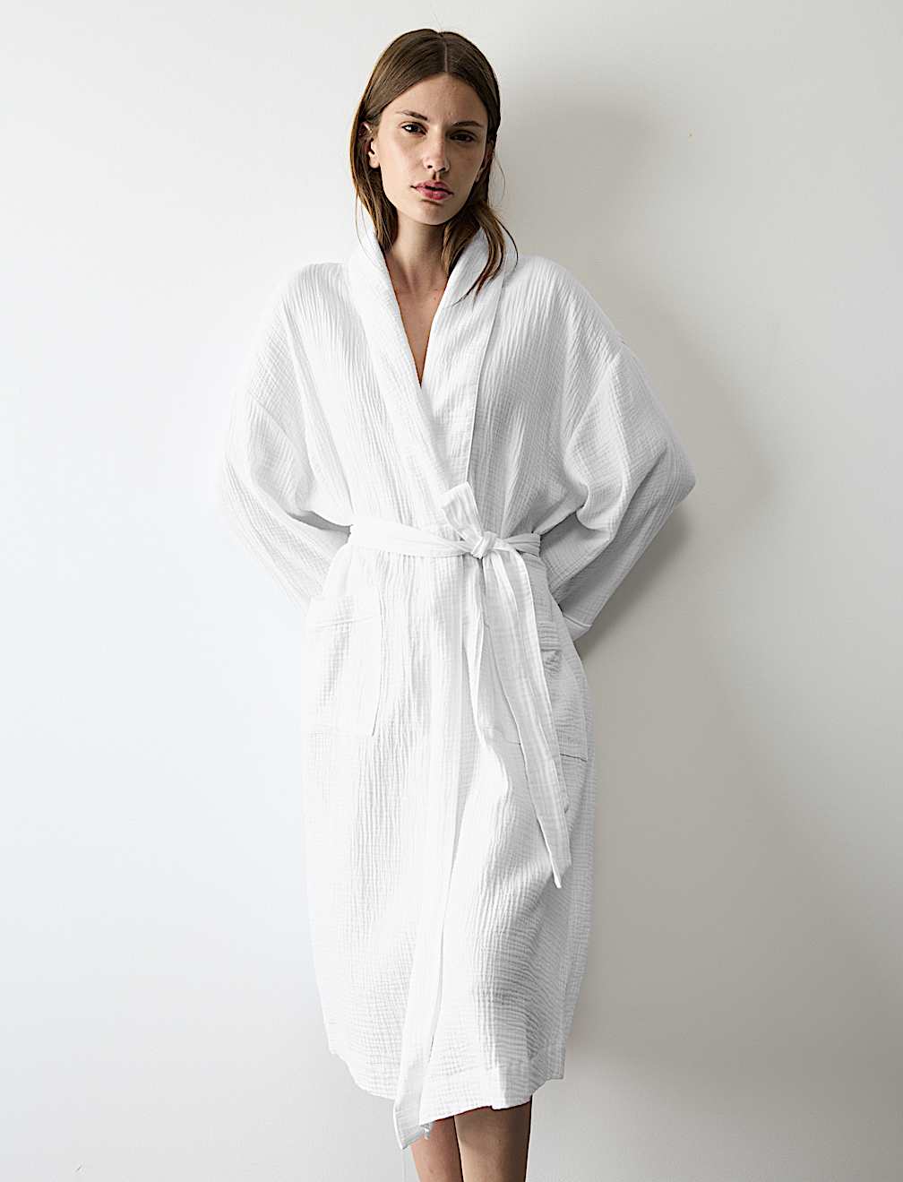 Pure Cotton Muslin Dressing Gown