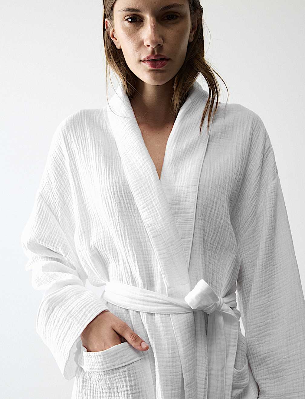 Pure Cotton Muslin Dressing Gown