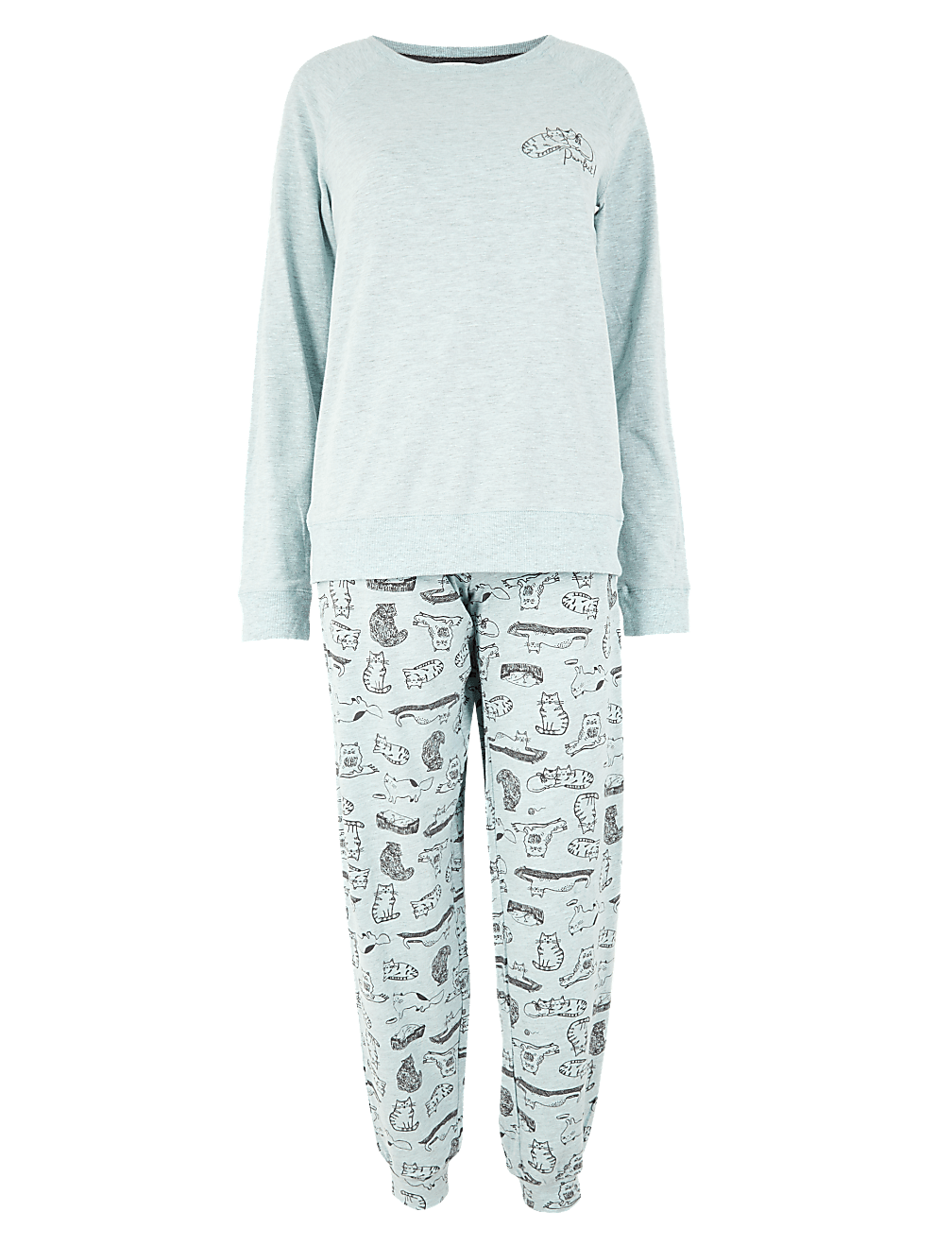 Pyjama Set with Cat Print