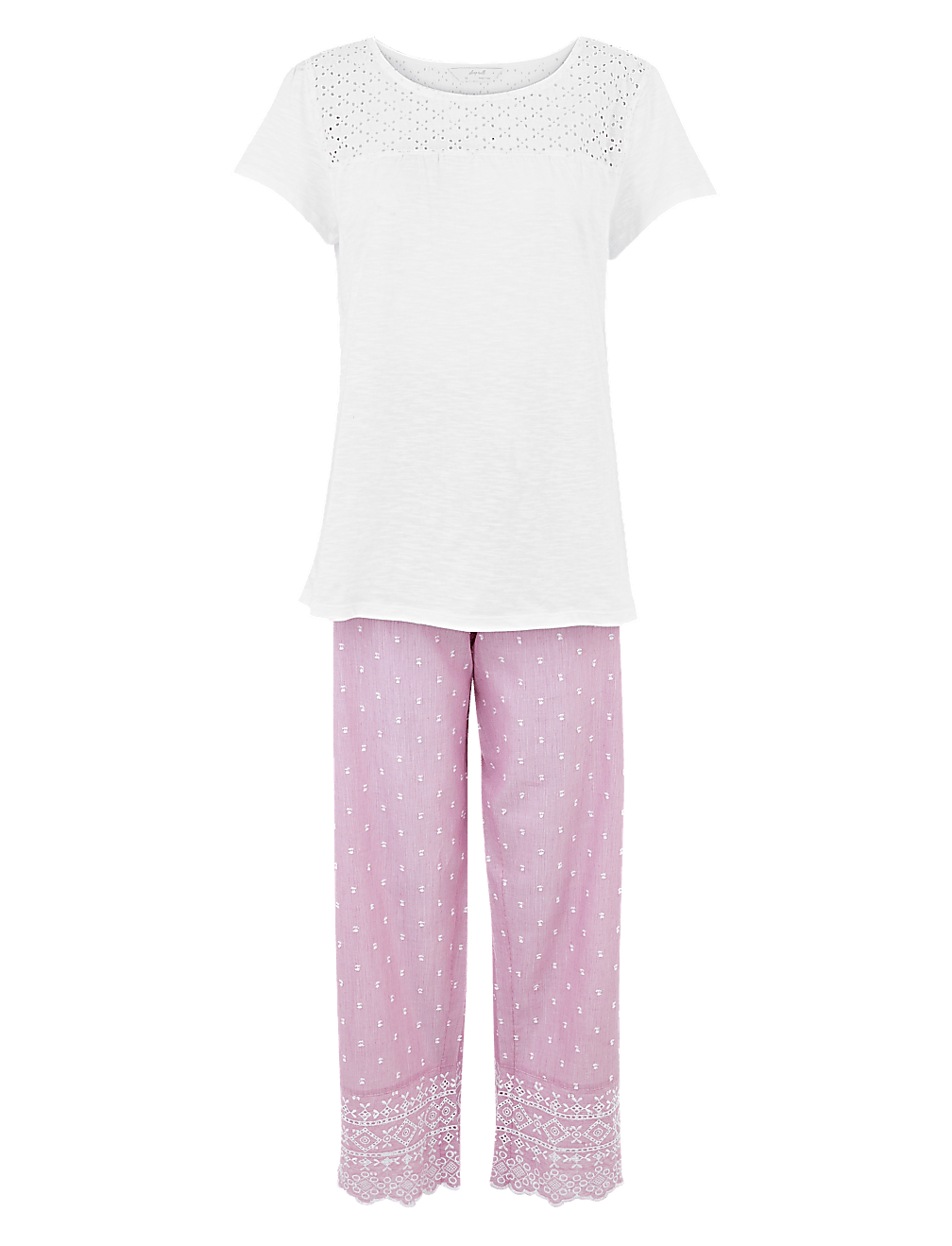 Pure Cotton Broderie Pyjama Set