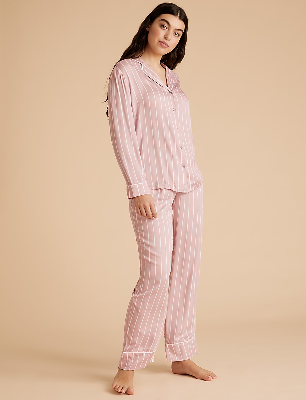 Sateen Striped Pyjama Set