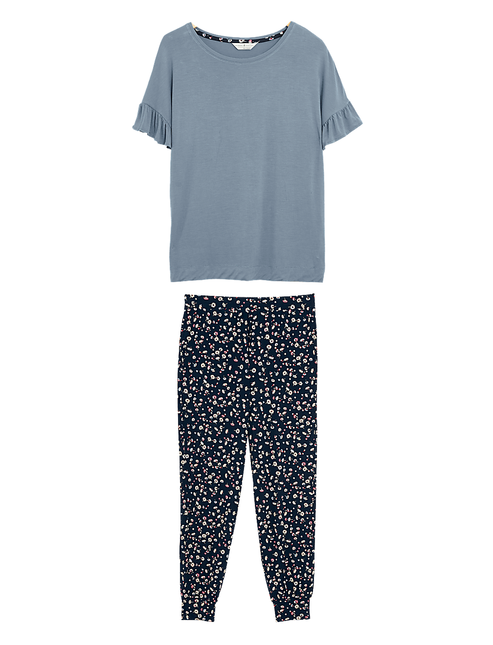 Frill Sleeve Floral Cuff Pant Pyjama Set