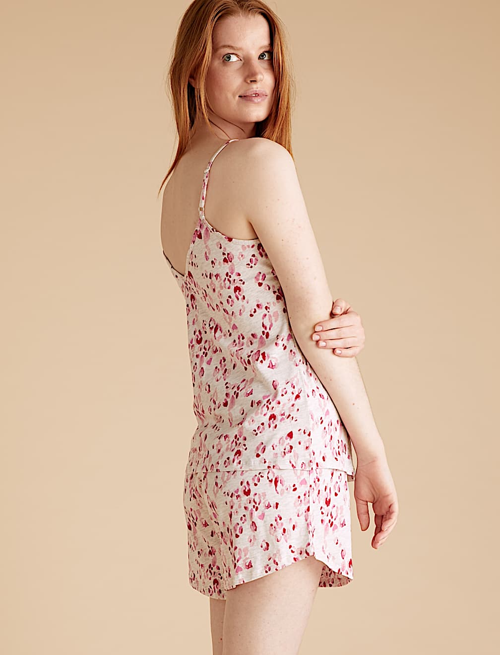 Cotton Leopard Print Camisole Pyjama Set