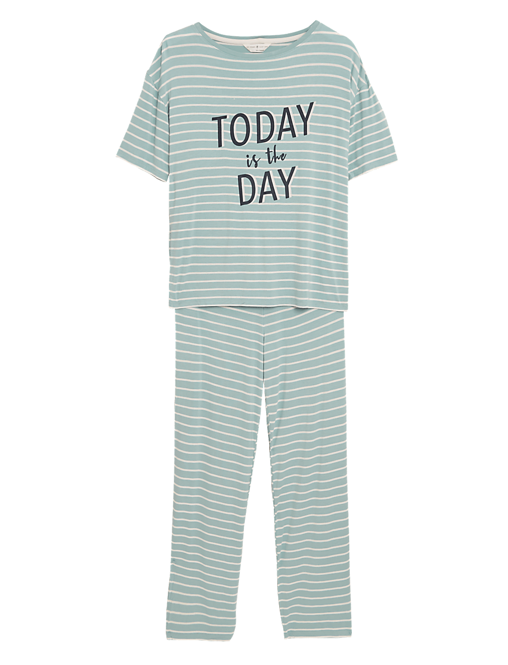 Slogan and Stripe Pyjama Set