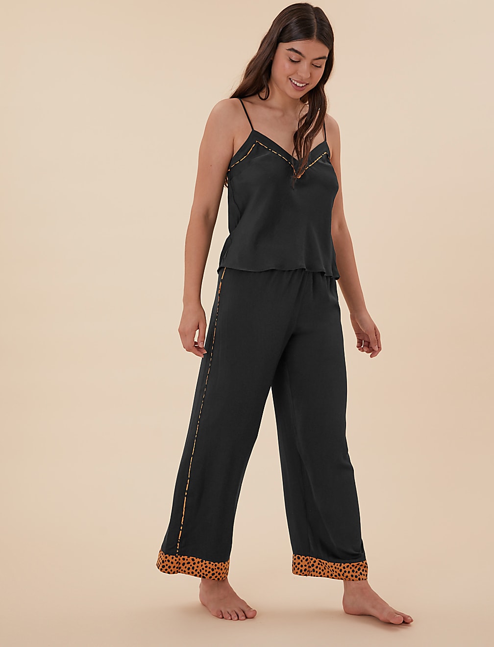 Satin Printed Three Piece Pyjama Set