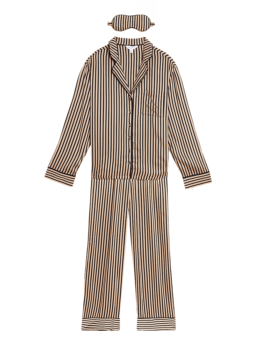 2 Pack Pure Viscose Striped Lapel Collar Pyjama Set