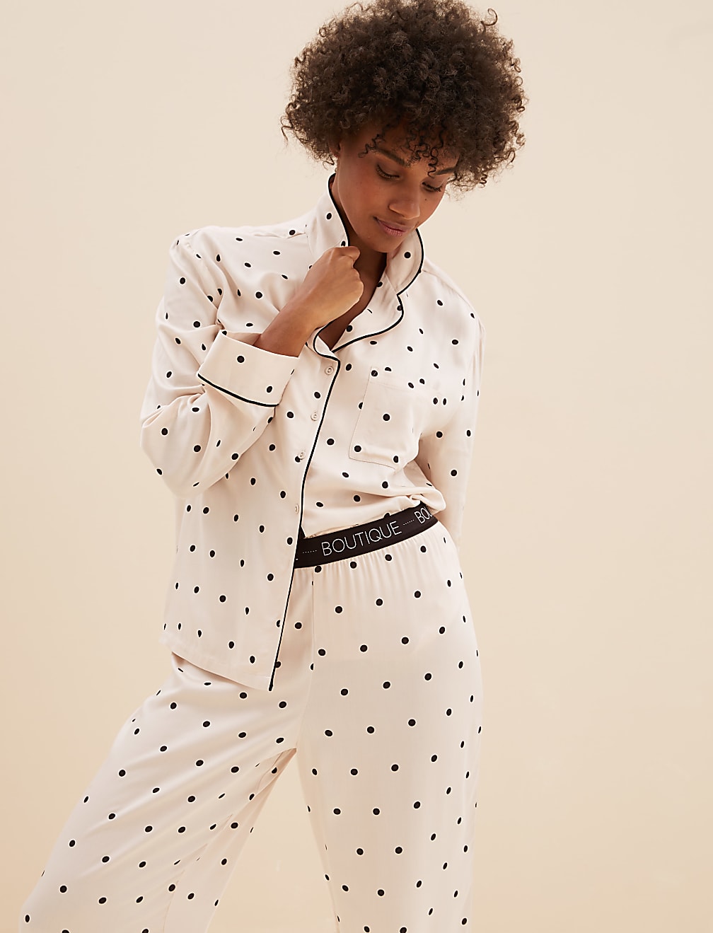 2 Pack Pure Viscose Polka Dot Regular Fit Pyjama Set